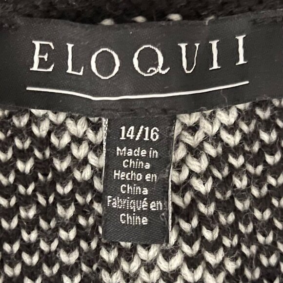 Eloquii Women Cardigan Size 14/16 Argyle Knit Gold Button Retro Mod Maximalist - Picture 5 of 10